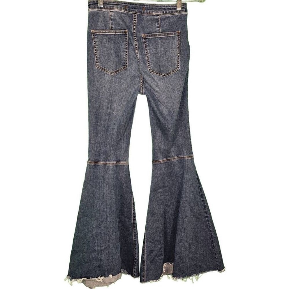 Dark Blue Flared Women Jeans Just Float